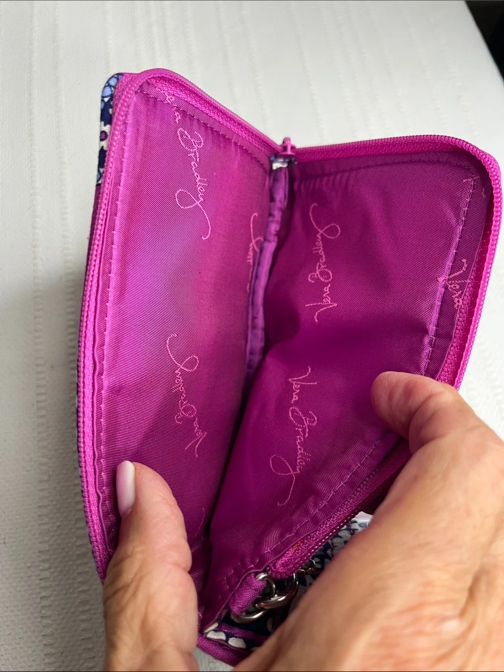 Vera Bradley Purple Paisley Quilted Wristlet Phone &double ID wallet Boysenberry